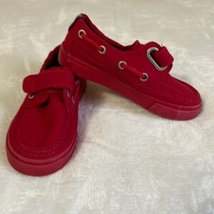 Nautica Red Little River 2 Red Hook and Loop Fastener Boat Shoe Toddler 9.